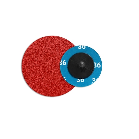 Continental Abrasives 2" 36 Grit Ceramic Cloth Reinforced Quick Change Style Disc Q-C2036